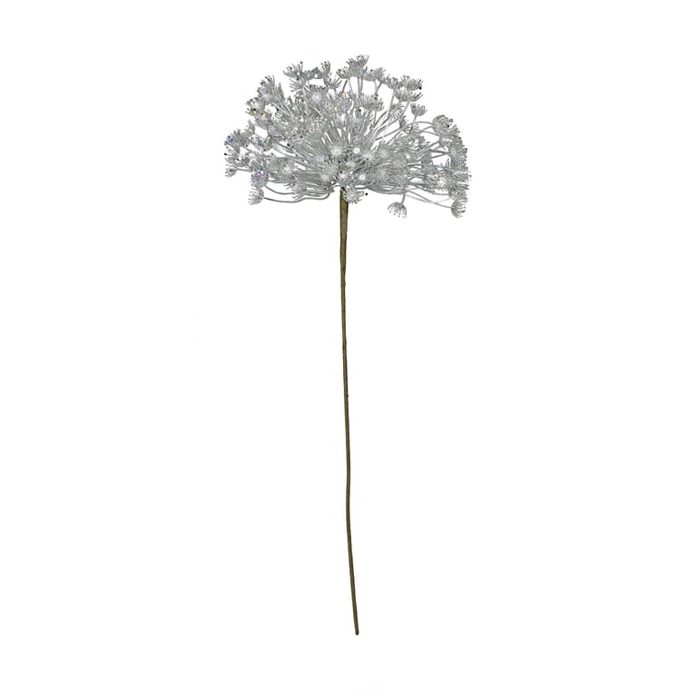 Silver Metallic Allium with Giltter - Elegant Garden Decoration for Home Decor