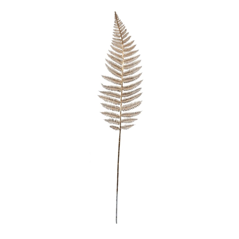 Gold Metallic Fern Leaf Stem - Elegant Home Garden Decoration Accent