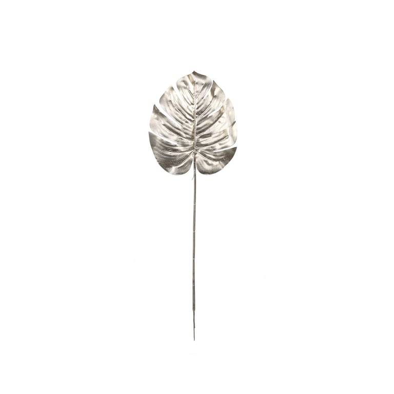 Champagne Metallic Monstera Leaf - Small Indoor Decorative Foliage Plant