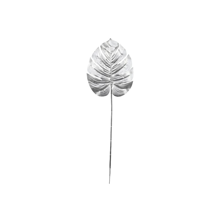 Silver Metallic Monstera Leaf Small Wall Decoration - Elegant Home Decor Accents