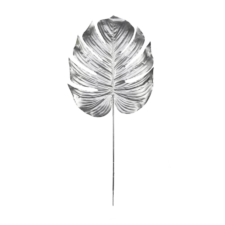 Silver Metallic Large Monstera Leaf - Indoor Plant Decoration & Wall Art for Home Decor