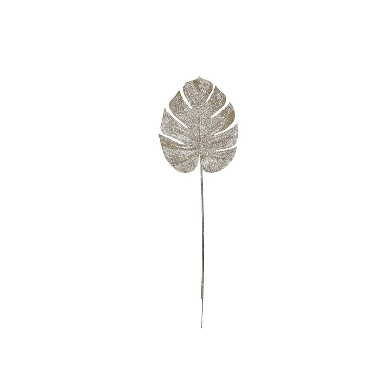 Champagne Glitter Monstera Leaf - Small Decorative Wall Art for Home Decoration