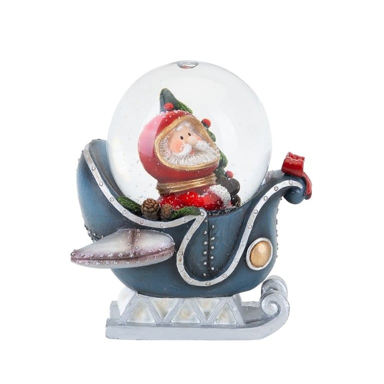 Santa s Sleigh Christmas Snow Globe - Festive Home Accent Decoration