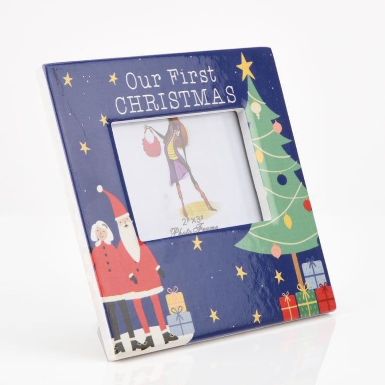 Our First Christmas 2x3 Inch Photo Frame - Holiday Home Decor Decoration
