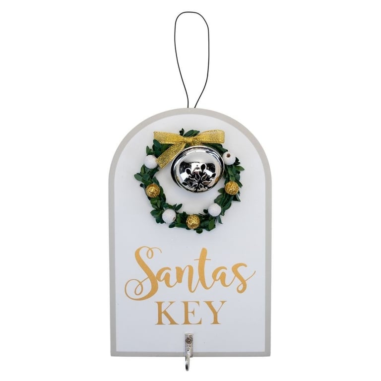 Santa s Key Hook Plaque - Festive Holiday Decor for Home Entry
