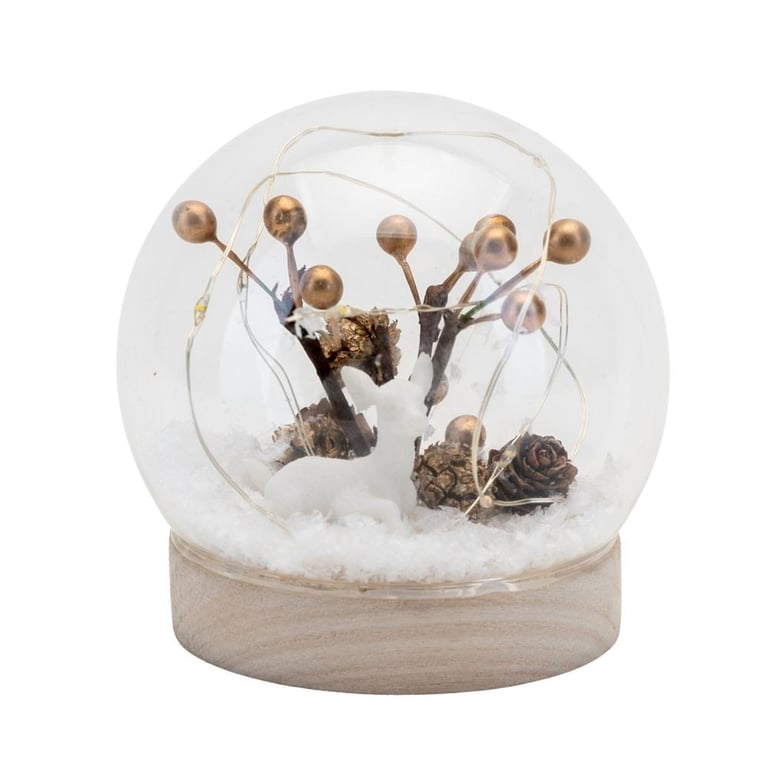 LED Woodland Snow Globe - Enchanting LED Lighted Christmas Decor for Home