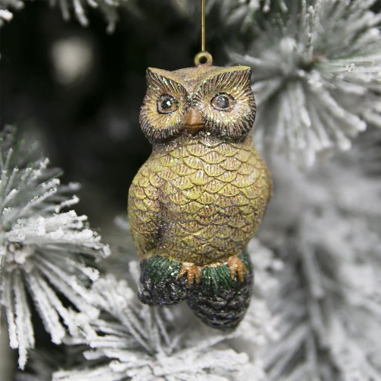 Handmade Straw Owl Hanging Tree Decoration - Rustic Outdoor Home Decor
