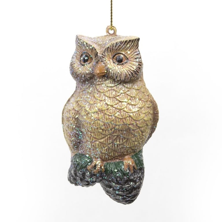 Handmade Straw Owl Hanging Tree Decoration - Rustic Outdoor Home Decor