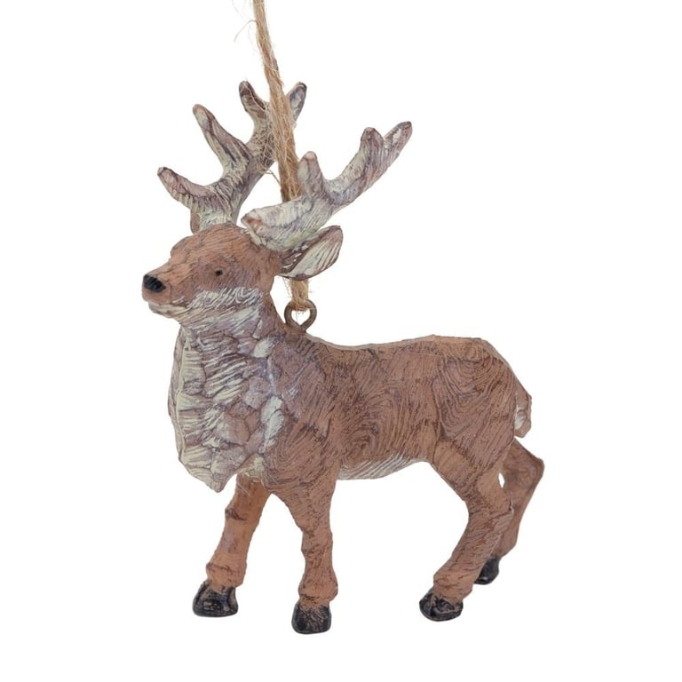 Resin Stag Hanging Ornament - Rustic Nature-Themed Home Decoration