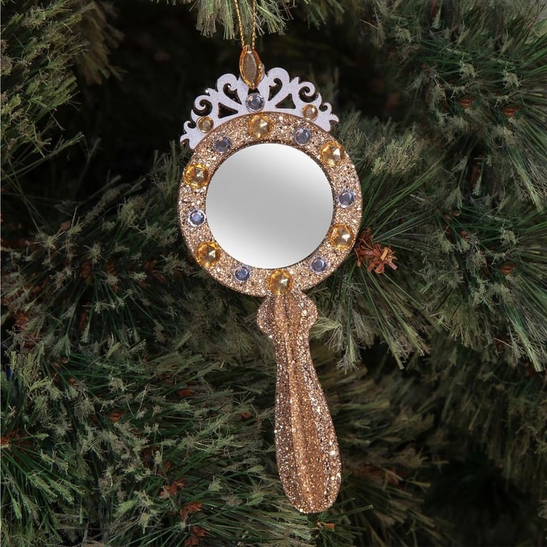 Tree Shaped Hand Mirror Decorative Holder - Home Bathroom Wall Hanging Decoration