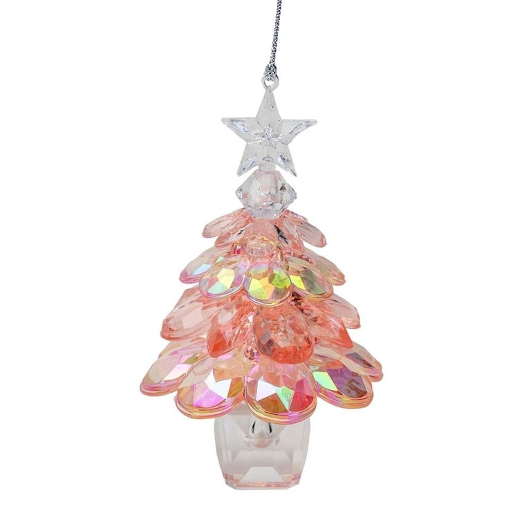 Mauve Iridescent 3D Tree Decoration - Elegant Garden and Home Decor for Christmas Season