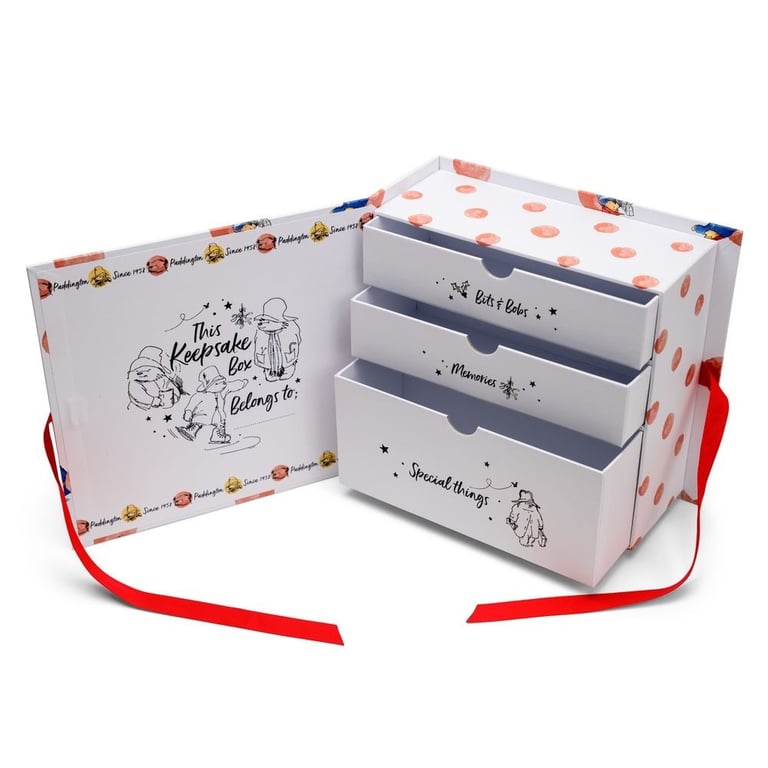 Paddington Babys First Christmas Keepsake Box - Enchanting Holiday Gift for Newborns and Families