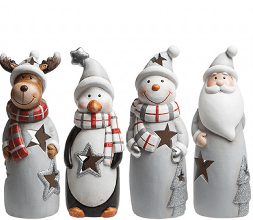 Light Up Rustic Christmas Decoration - 24cm Farmhouse Holiday Lighting
