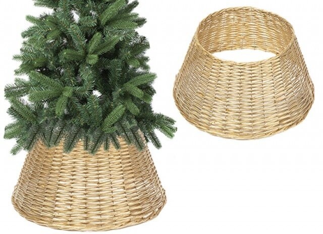 Gold Willow 57cm x 28cm Christmas Tree Skirt - Festive Home Decor Holiday Decoration