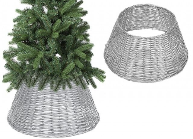 Silver Willow Christmas Tree Skirt - 70cm x 28cm Festive Home Decor