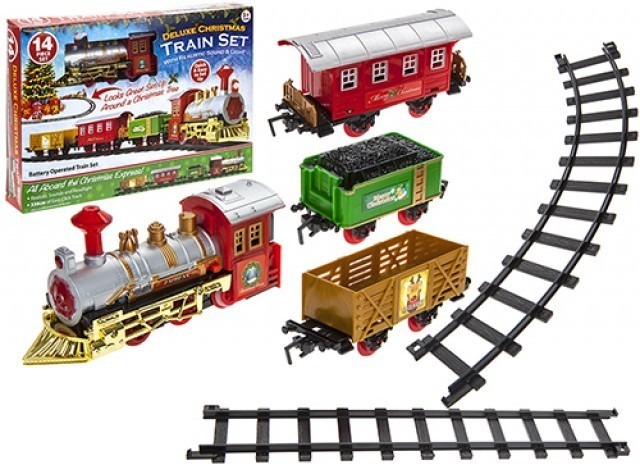 Vintage Wooden Christmas Train Set - Classic Holiday Toy for Kids