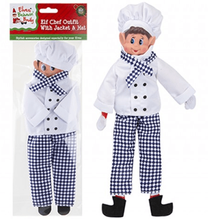 Elf Chef Costume - Fairy and Elf Party Outfit with White Coat and Hat