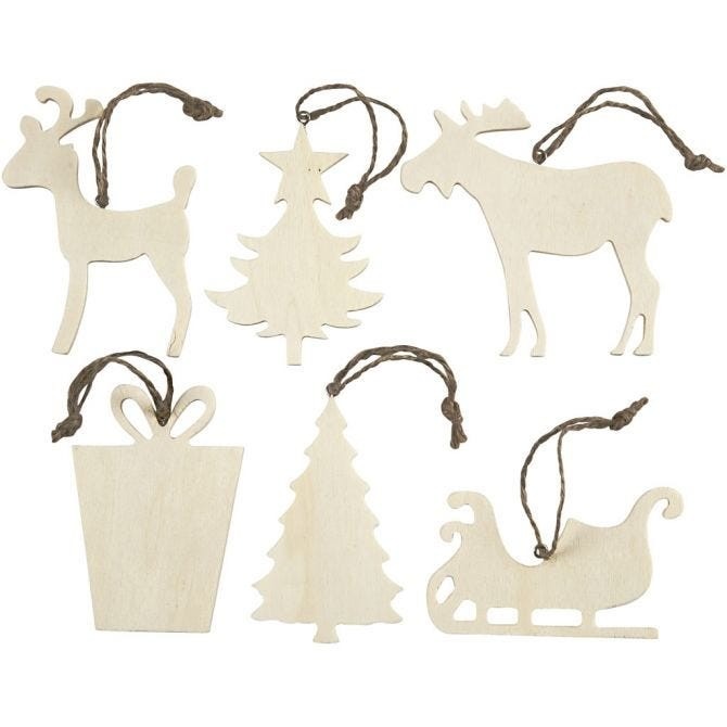 Wooden Christmas Ornaments - Handmade Holiday Decorations for Home & Garden
