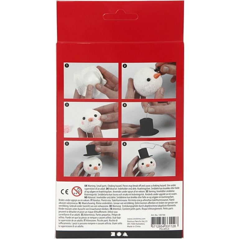 Mini Creative Kit - Cute Snowman DIY Holiday Decorations and Ornaments Craft Set