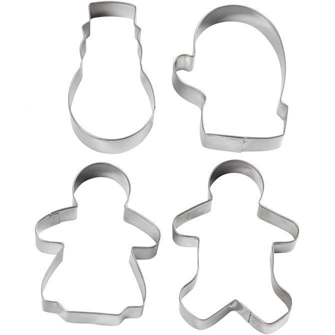 Snowman Glove Gingerbread Cookie Cutters Set - Baking Supplies for Holiday Treats