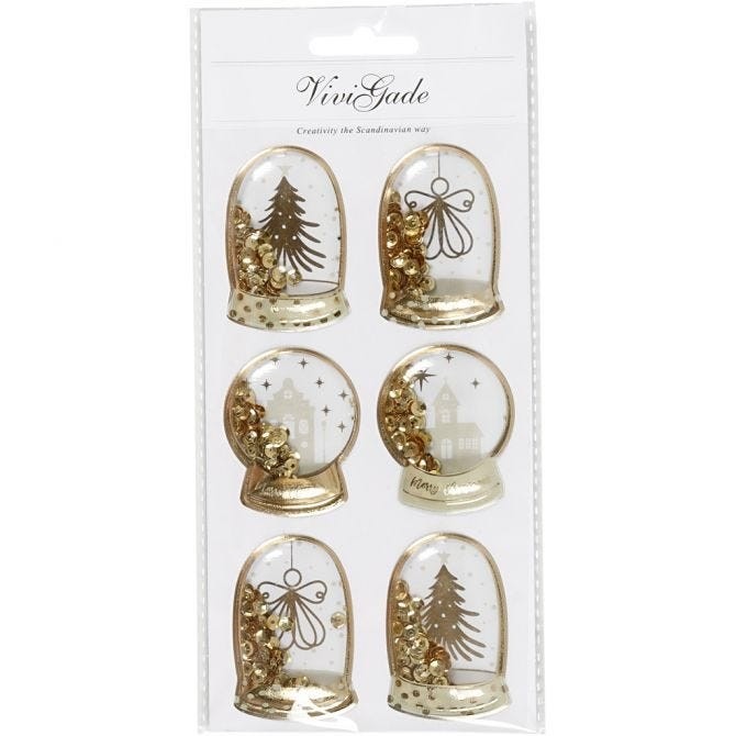 Gold Christmas Shaker Stickers - Add Gold Glitter Holiday Cheer to Your Home Decorations