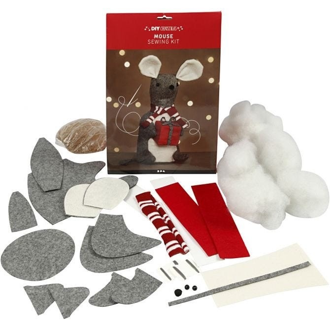 DIY Christmas Mouse Ornament Craft Kit - Holiday Decoration Home Decor