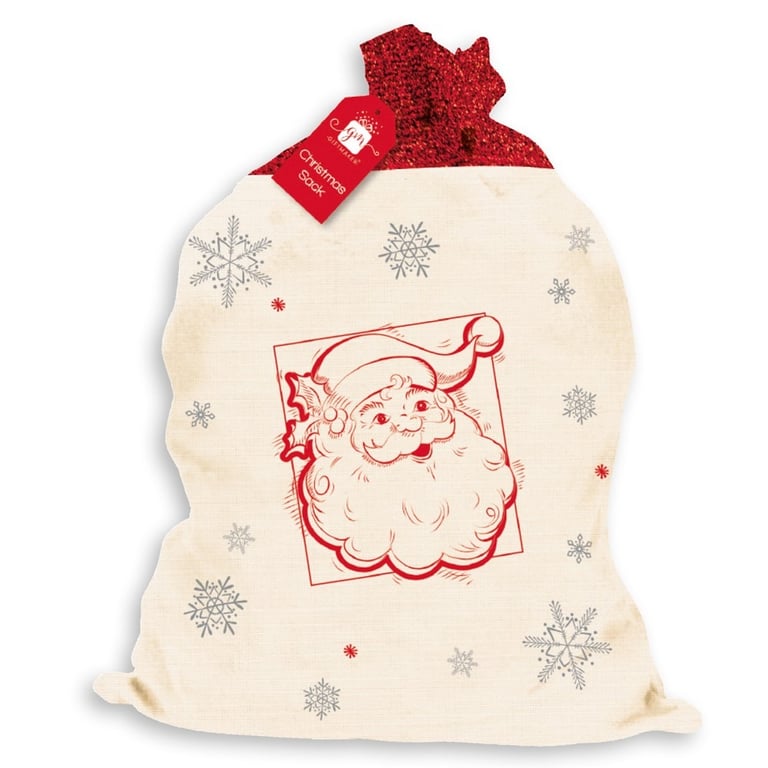 Canvas Glitter Santa Sack - Festive Home Decor for Christmas Holiday Season