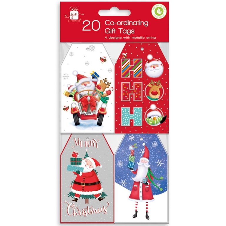 Santa & Friends Christmas Tags - Festive Home Decorations (Pack of 20)