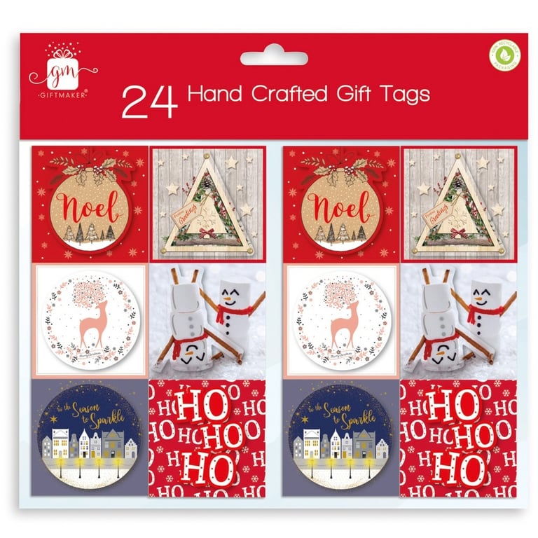 Hand Crafted Contemporary Tags - 24 Pack for Home Decor and Crafting Projects