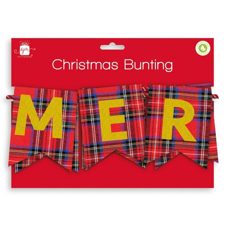 Fabric Merry Christmas Bunting - Festive Garland for Home Party Supplies and Holiday Decorations