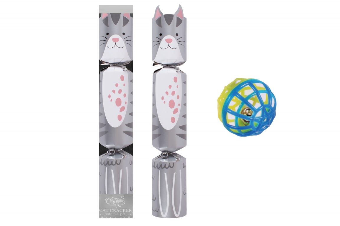 Silver 14-Inch Cat Cracker for Home Decor and Party Fun - Unique Silver Cat Toy Gift