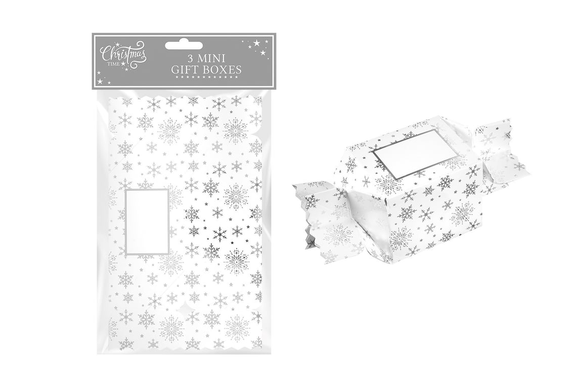 Mini Silver Treat Boxes - Set of 3 Elegant Gift Packaging Containers for Home Decor and Holiday Gifts