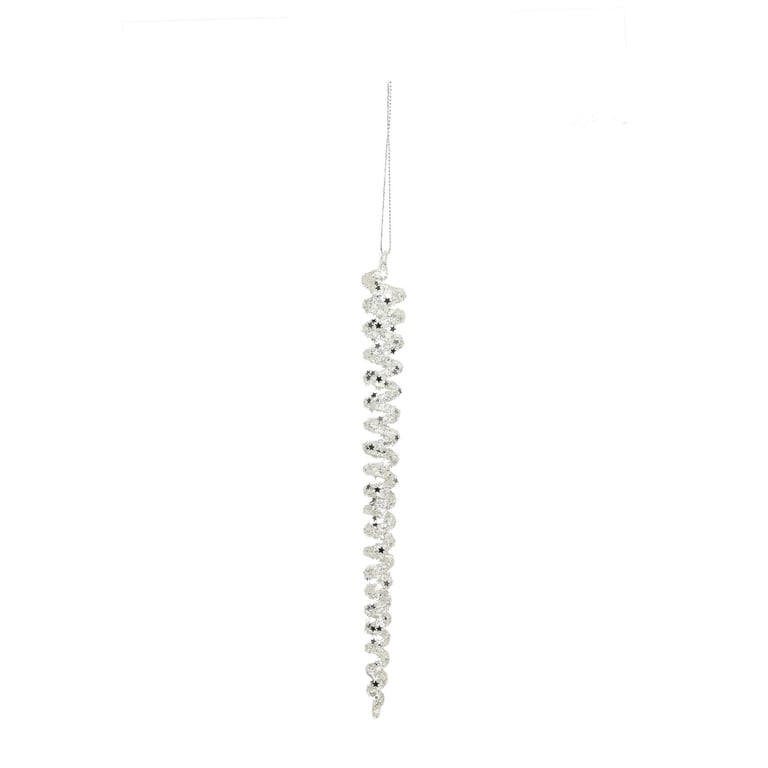 Winter Wonderland Glass Silver Icicle - Elegant Home Decor Accent for Winter Windows and Christmas Celebrations