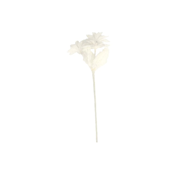 White Glitter Poinsettia Spray - Elegant Holiday Decoration for Home Decor