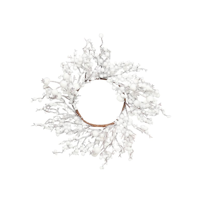 Winter Wonderland 35cm Snowberry Decoration Wreath - Christmas Holiday Home Decor