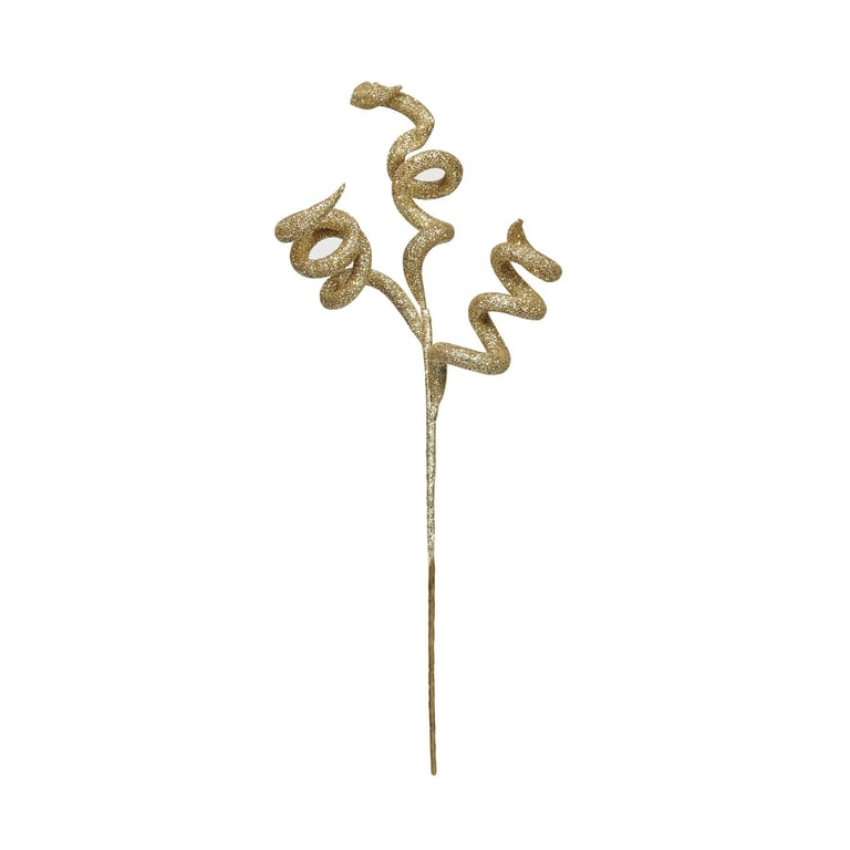Gold Spiral Glitter Twisted Pick - Home Decor & Party Supplies Accessory