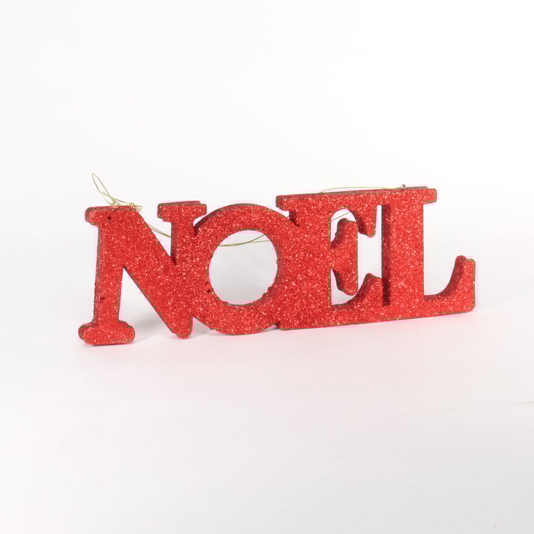 Red Glitter Noel Hanging Decoration - Festive Christmas Home Decor