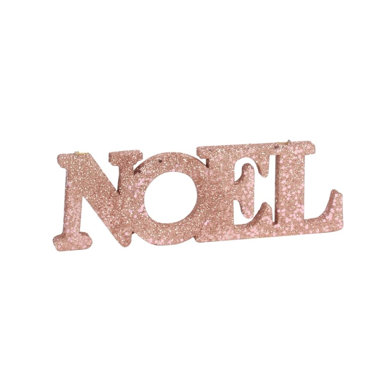 Rose Gold Glitter Noel Hanging Decoration - Sparkling Christmas Home Decor