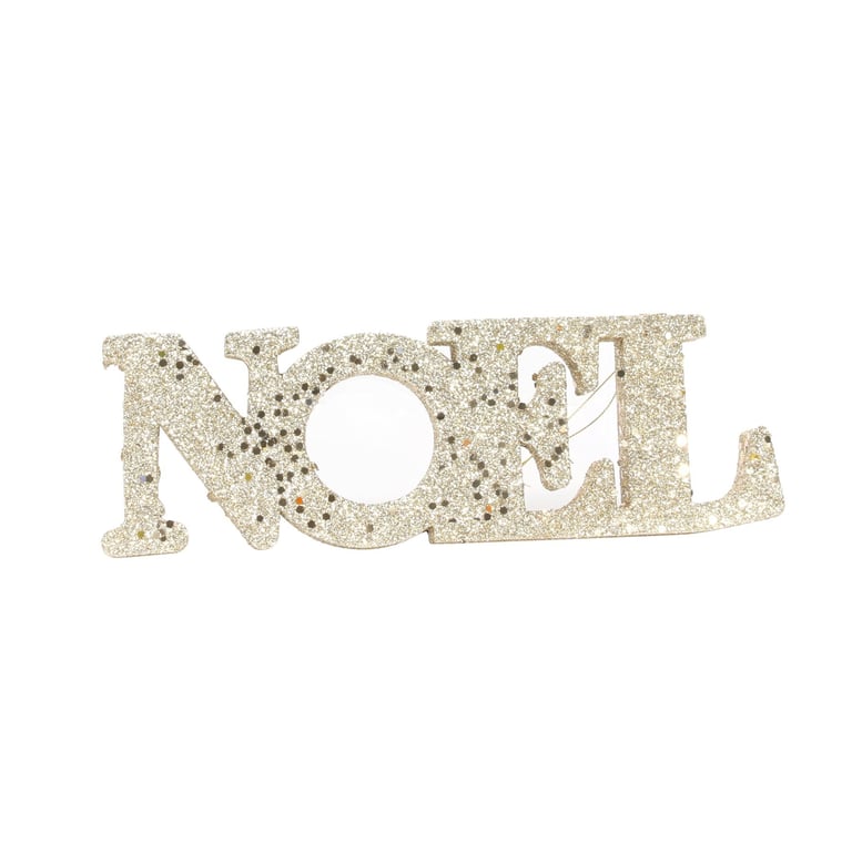Champagne Glitter Noel Hanging Decoration - Festive Home Decoration for Christmas Season