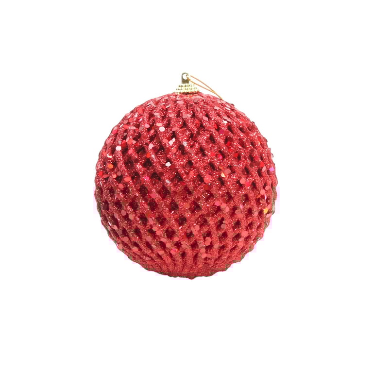 Red Glitter Sequin Bauble Dia 10cm - Perfect Home Decor and Party Supplies Centerpiece Decoration