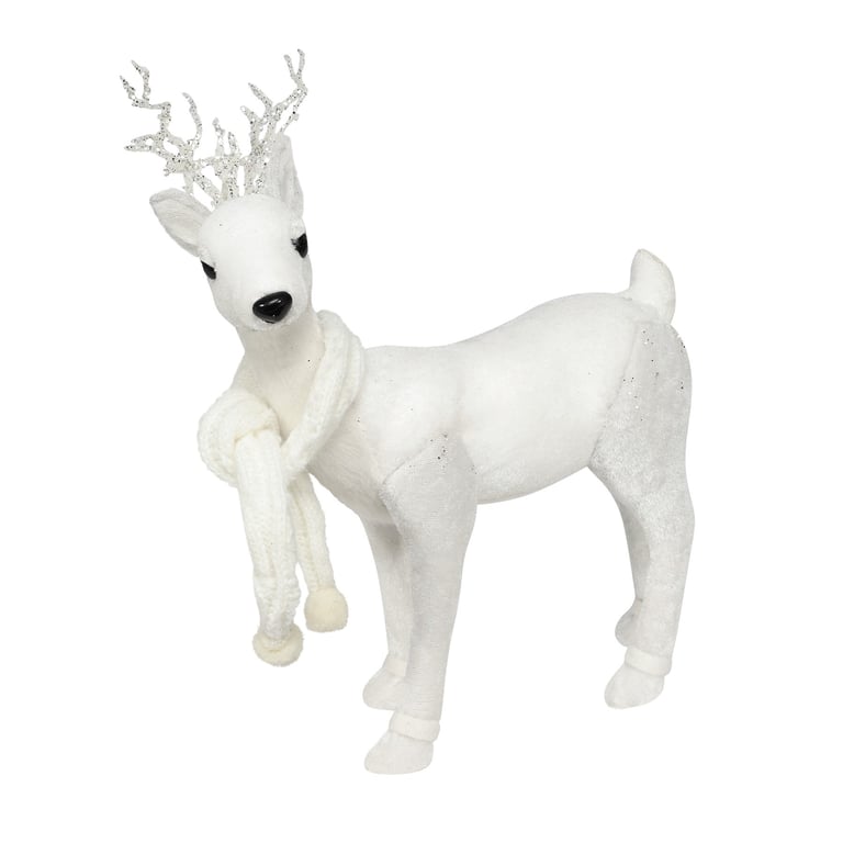 Winter Wonderland Velvet White Deer Wall Art Home Decor Accent