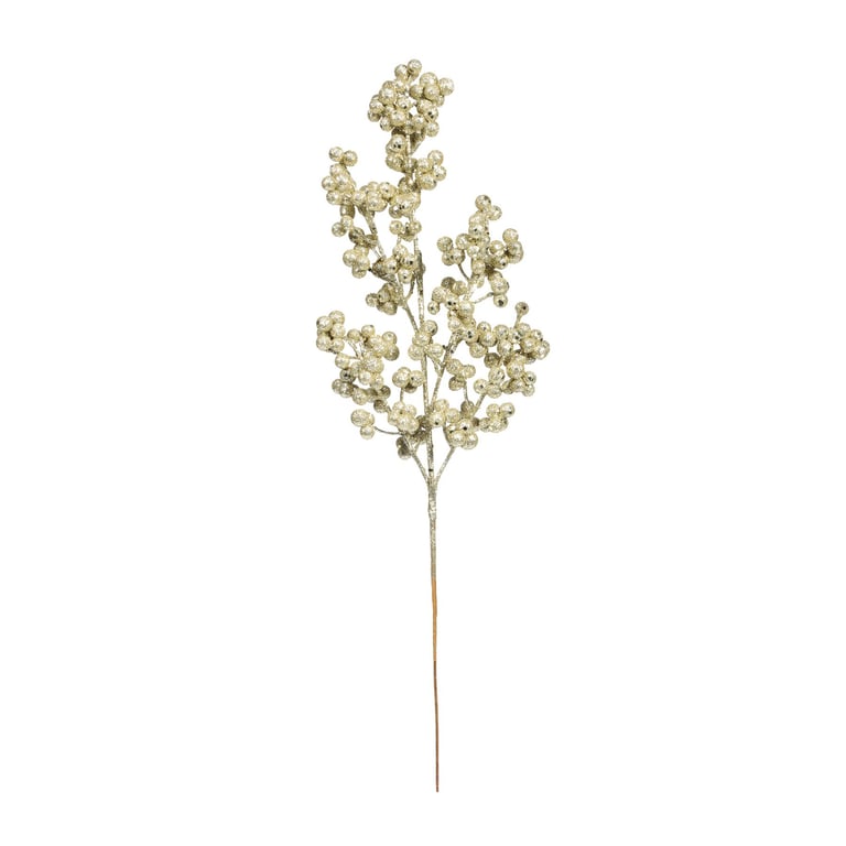 Gold Glitter Berry Stem - 47cm Home Garden Decoration