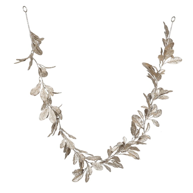 Champagne Glitter Leaf Garland - Elegant Home Decor and Wedding Party Supplies