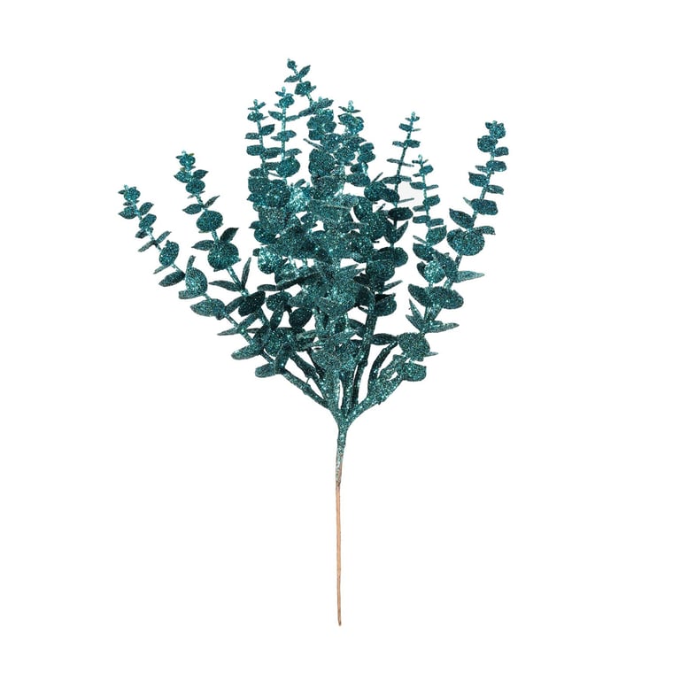 Peacock Glitter Eucalyptus Bush - Festive Holiday Decoration Home Decor Plant