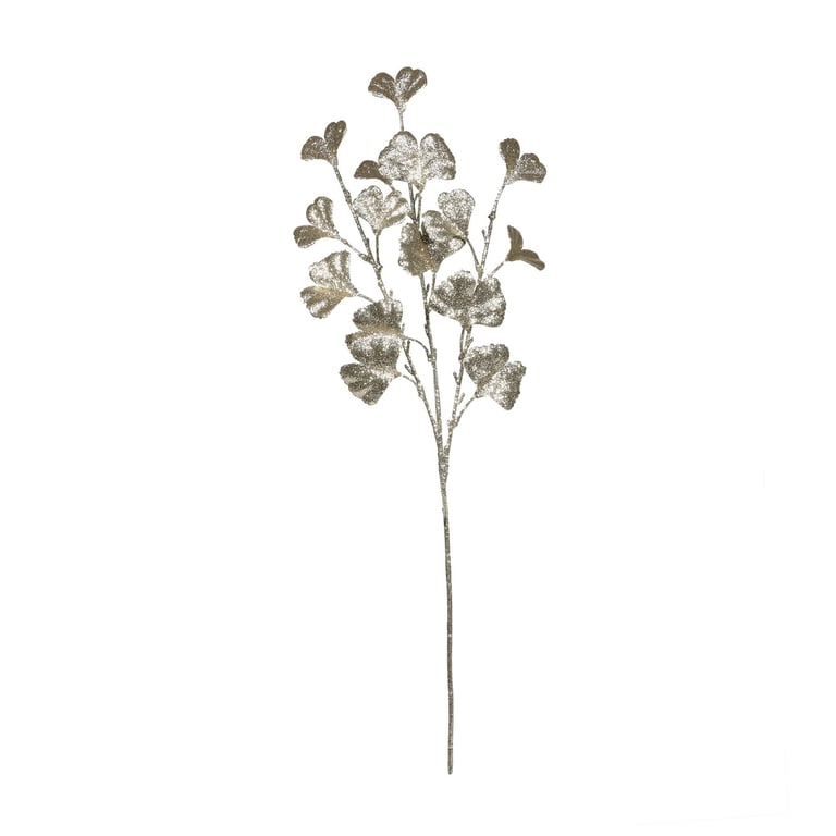 Champagne Ginkgo Glitter Stem - 70cm Home Decor Decoration with Golden Stem Lights