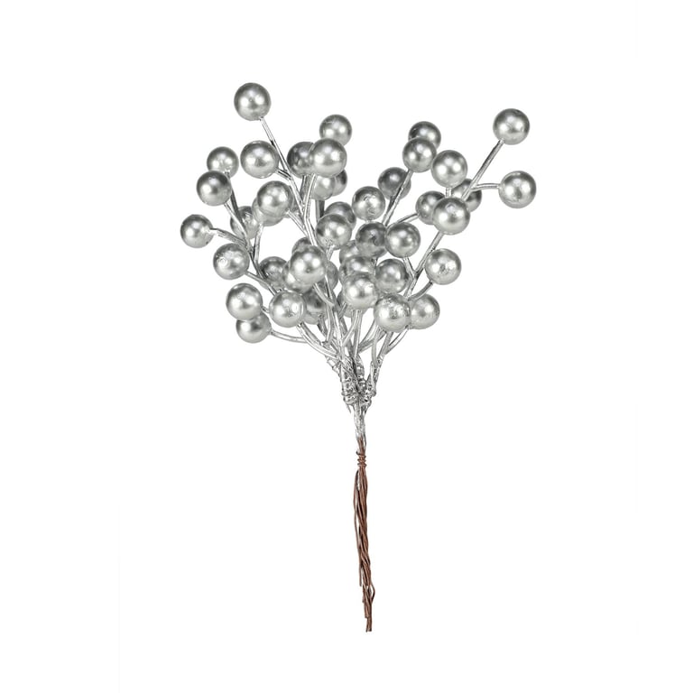 Silver Berry Bunch - 20cm Fresh Home Decor and Kitchen Decoration