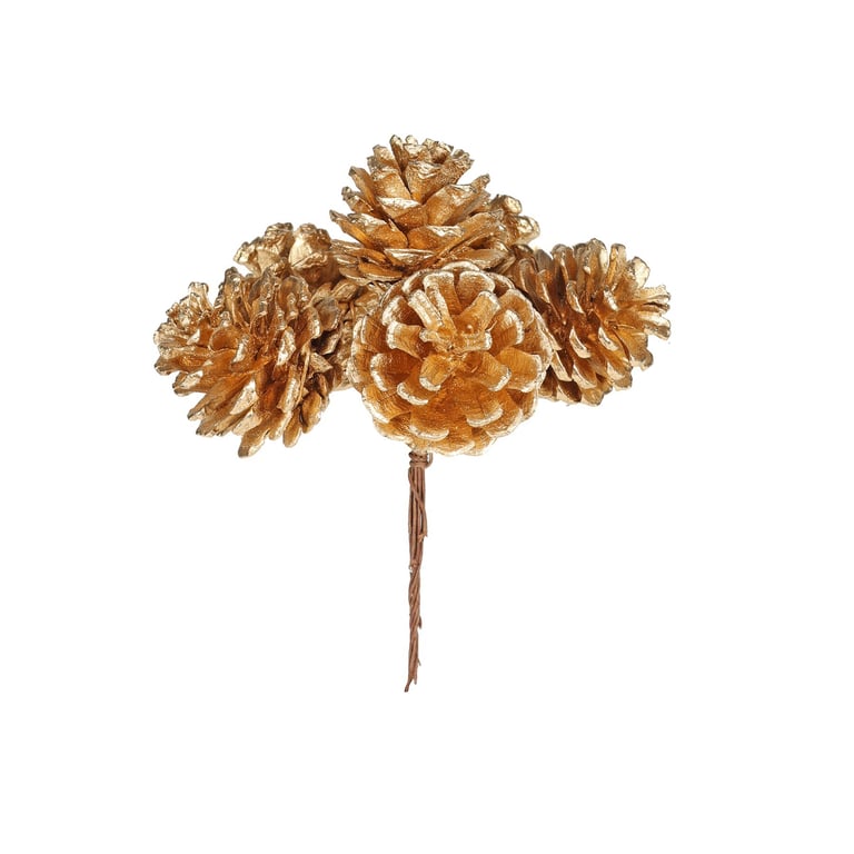 Gold Cone Bunch - Elegant 13cm Gold Floral Decoration for Home & Garden Decor