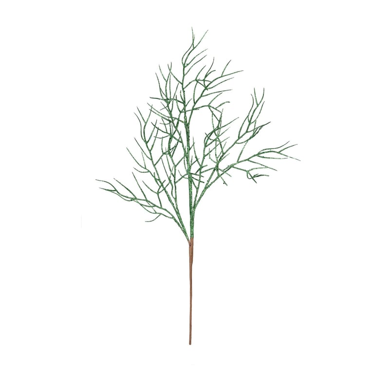 Green Glitter Twig Stems (H65cm) - Home Decor Green Twigs for Festive Season