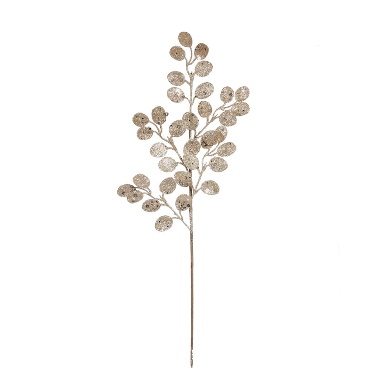 Champagne Glitter Eucalyptus Stem - Elegant Home Garden Decor with Glimmering Twigs