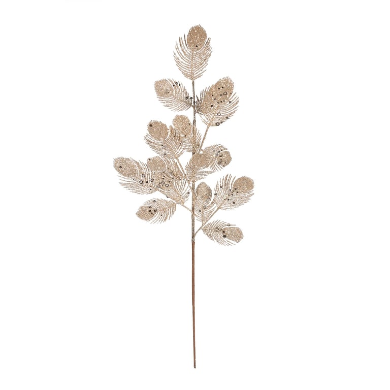 Champagne Glitter Feather Spray - Add Luxe Touch to Home Decor & Events